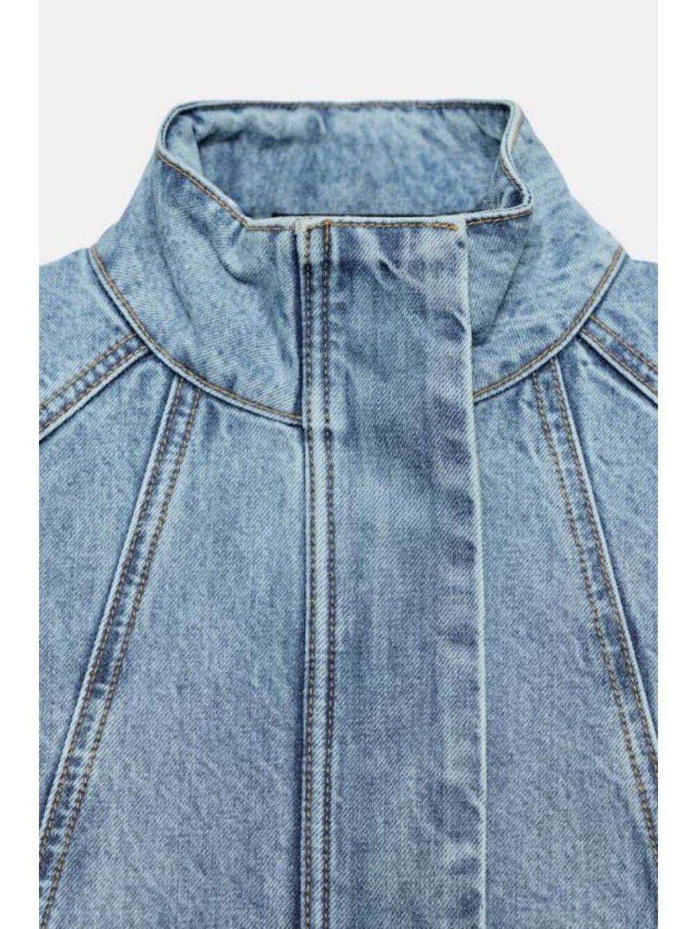 ZARA Z1975 HIGH NECK DENIM BOMBER JACKET - Picture 11 of 11